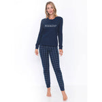 Pigiama donna cotone primaverile blu Il granchio GP5003