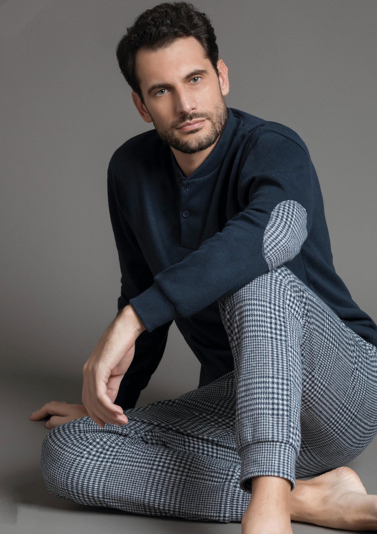 Pigiama uomo Enrico Coveri EP5072 blu punto milano