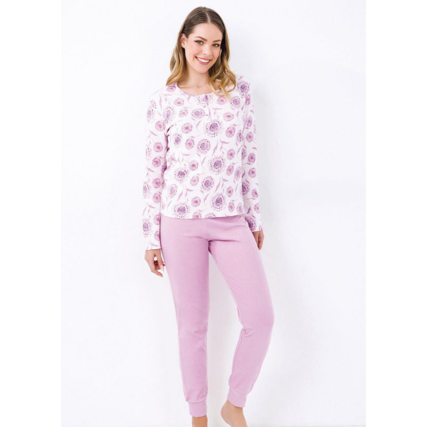 Pigiama donna caldo cotone fantasia floreale rosa Il Granchio GP6003