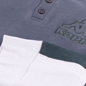 Pigiama uomo Kappa 21273 caldo cotone con polsini grigio piombo