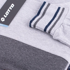 Pigiama uomo Lotto LP4066 in caldo cotone con polsini grigio