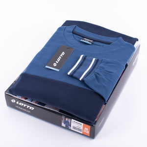 Pigiama uomo Lotto LP4066 in caldo cotone con polsini jeans