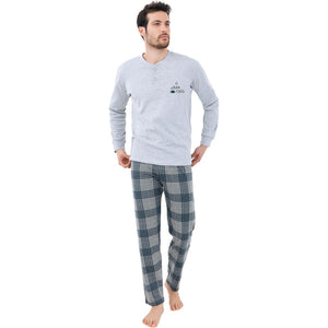 Pigiama uomo Il Granchio GP4004 caldo cotone grigio melange