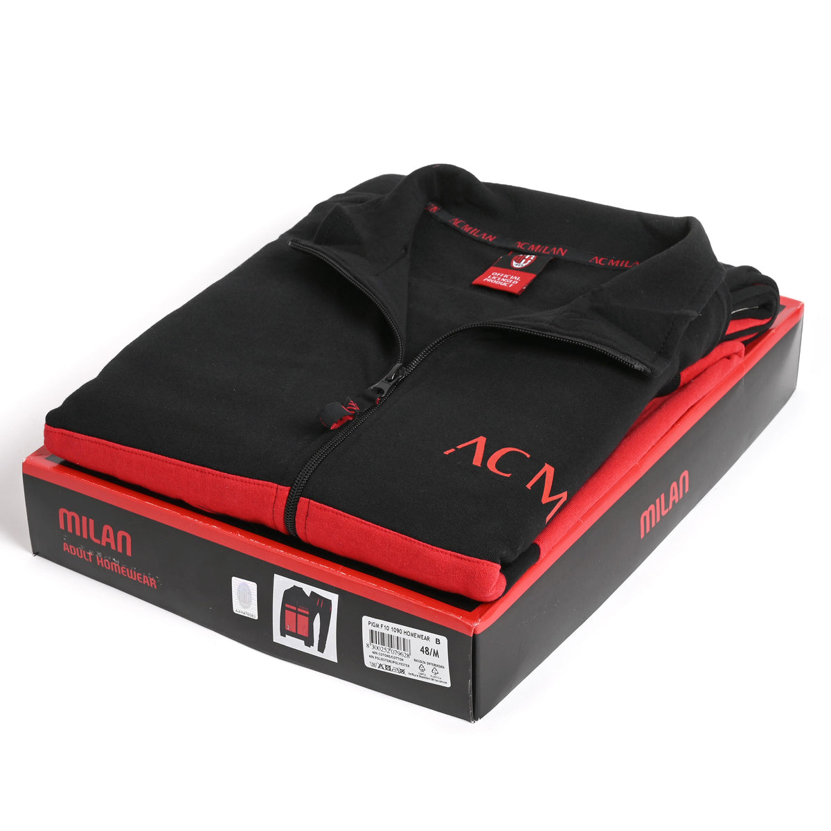 Tuta ufficale AC Milan bambino uomo in cotone felpato1090