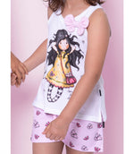 Pigiama da bimba Santoro Gorjuss 54454 estivo cotone con fiocco