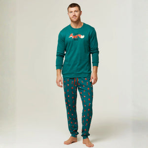 Pigiama lungo uomo in caldo cotone volpe Pompea fox