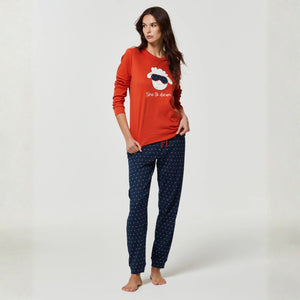 Pigiama donna con pecorella caldo cotone Pompea sheep