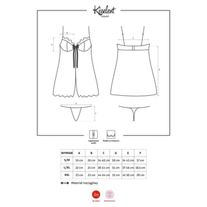 Sexy set intimo babydoll + perizoma Obsessive kisselent nero