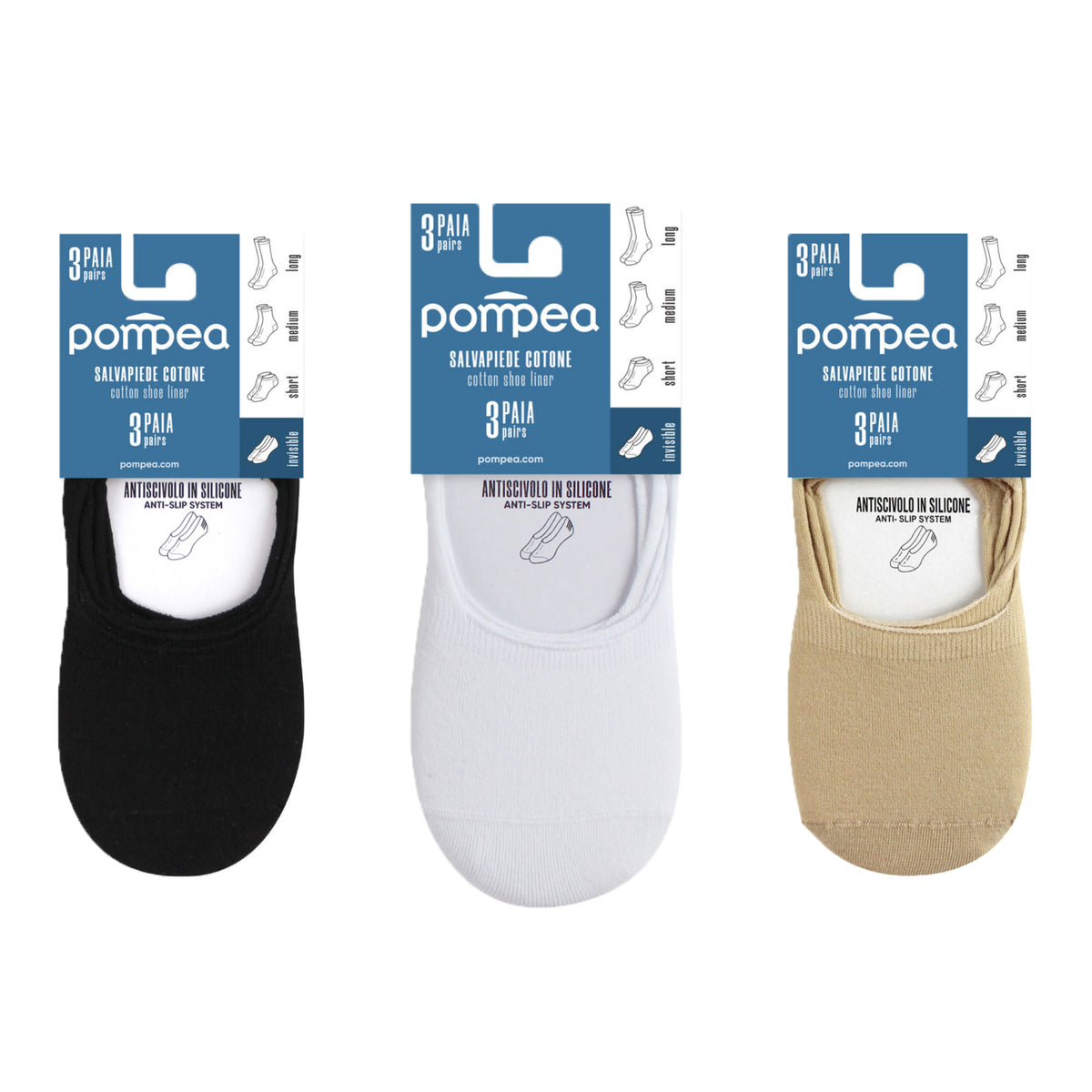 Salvapiede antiscivolo Pompea Adelfia con silicone 3 paia