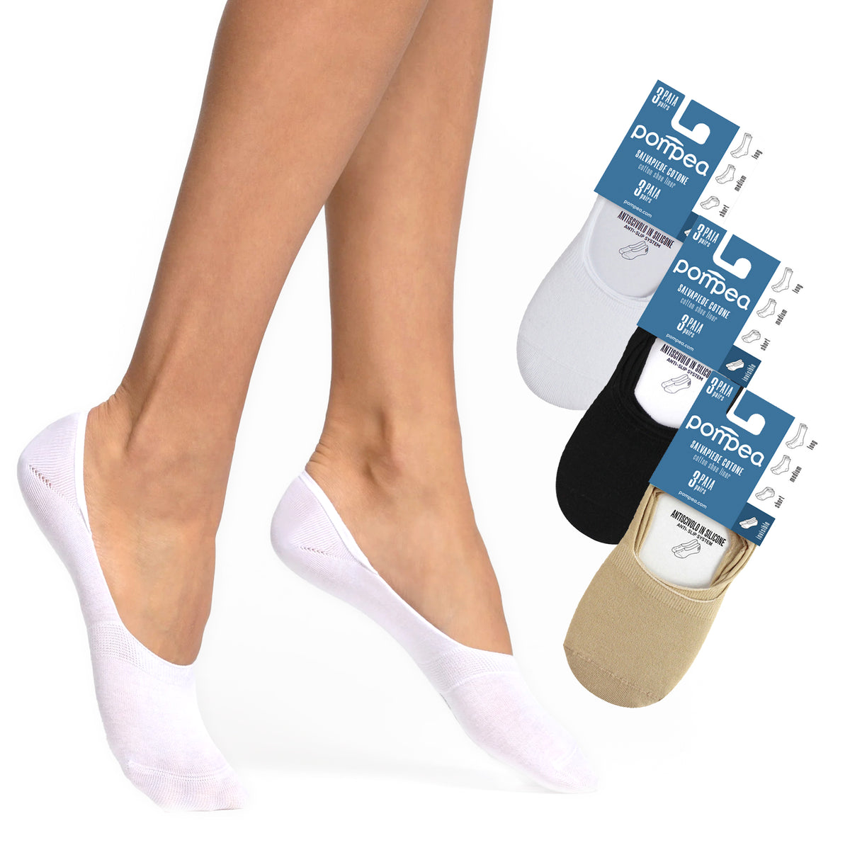 Salvapiede antiscivolo Pompea Adelfia con silicone 3 paia