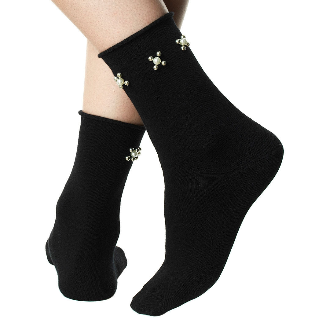 Calze donna Pompea Beatrix senza elastico con perline