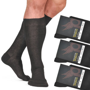 Calze lunghe da uomo a costine Prisco 908 in 100% puro cotone 3 paia