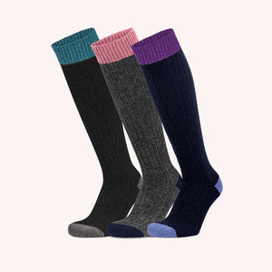 Calze lunghe assortite lana cashmere Prisco Cachelife DL 3 pezzi