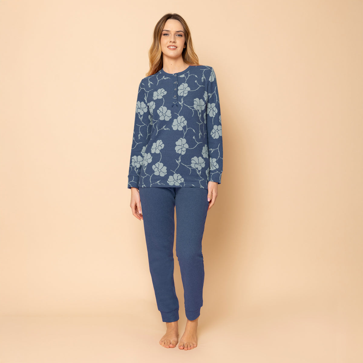 Pigiama donna in punto milano fantasia floreale PTD01 di Irge