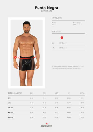 Boxer pantaloncino da bagno uomo effetto pitonato Obsessive Punta negra