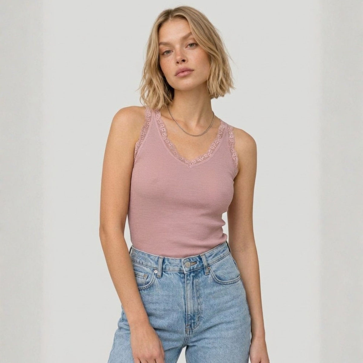Maglia donna in lana e seta con pizzo Ragno 701835