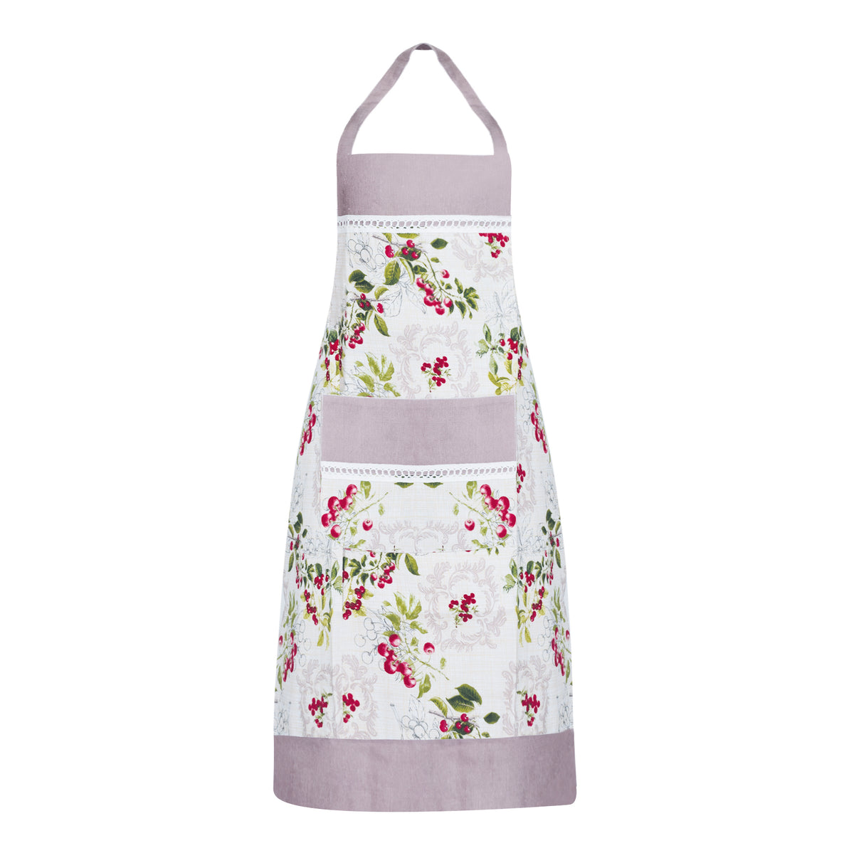 Grembiule a fantasia con merletto Sommaruga Red Cherry