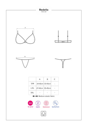 Sexy coordinato reggiseno + perizoma Obsessive redella