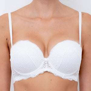 Reggiseno fascia super push up Lormar double extra pizzo