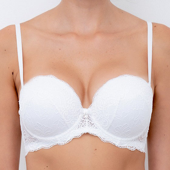 Reggiseno fascia super push up Lormar double extra pizzo