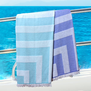Telo mare Vingi spugna "Rombo" con frange 100% cotone