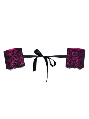 Sexy set benda + manette Obsessive Roseberry pizzo 2 pz.