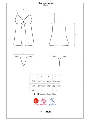 Sexy coordinato babydoll + perizoma Obsessive rougebelle