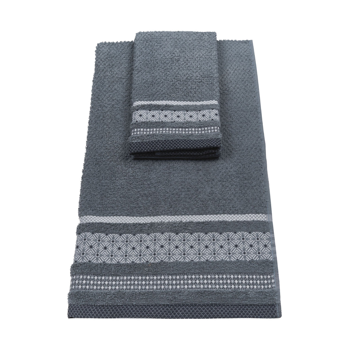 Vingi set asciugamani viso + ospite cotone Rubino piombo