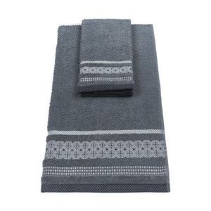 Vingi set asciugamani viso + ospite cotone Rubino piombo