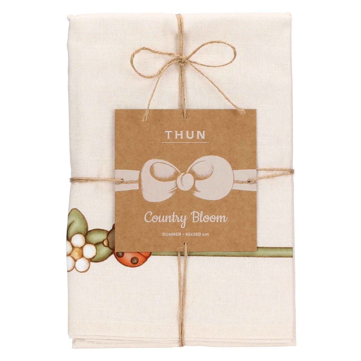 Runner in 100% cotone con coccinella portafortuna Thun Country Bloom