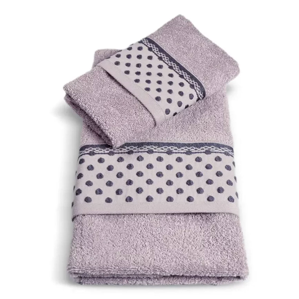 Vingi set asciugamani viso + ospite Sabrina cotone pois