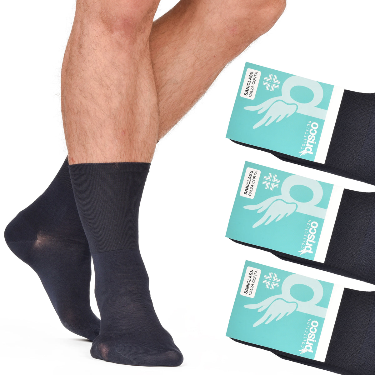 Calza Corta Sanitaria senza Lastex Prisco saniclass 6 paia