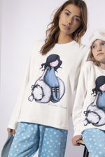 Pigiama donna Santoro Gorjuss 54486 caldo cotone fiocchi di neve