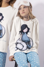 Pigiama da bambina Santoro 54487 in caldo cotone fiocchi di neve