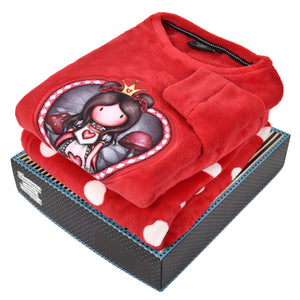 Pigiama donna invernale Santoro Gorjuss 56614 pile coral a pois