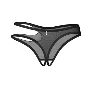 Slip perizoma sexy cavallo aperto in tulle Obsessive Saturis