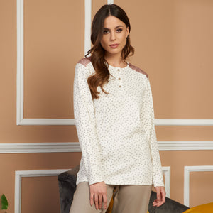 Pigiama donna caldo cotone tortora Karelpiù SE3403