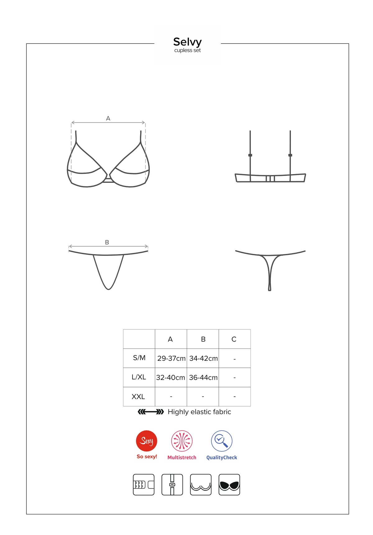 Sexy completino Obsessive selvy cupless leopardato 2 pz