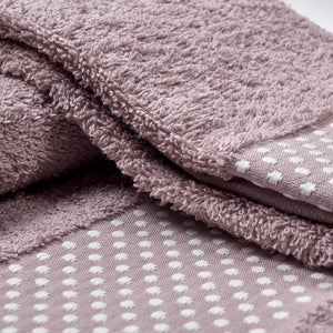 Vingi set asciugamani viso + ospite Pois rosa antico