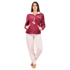 Pigiama caldo donna con zip a giacca in flannel Irge MI 1936