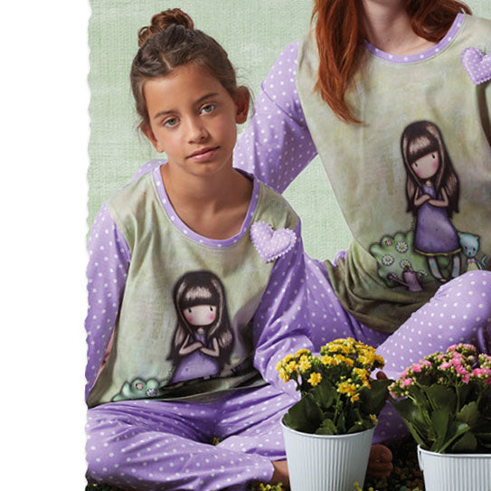 Pigiama bambina Santoro Gorjuss cotone 56620 lilla