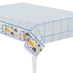 Tovaglia quadri celeste sabbia twill di cotone Sommaruga Siesta A