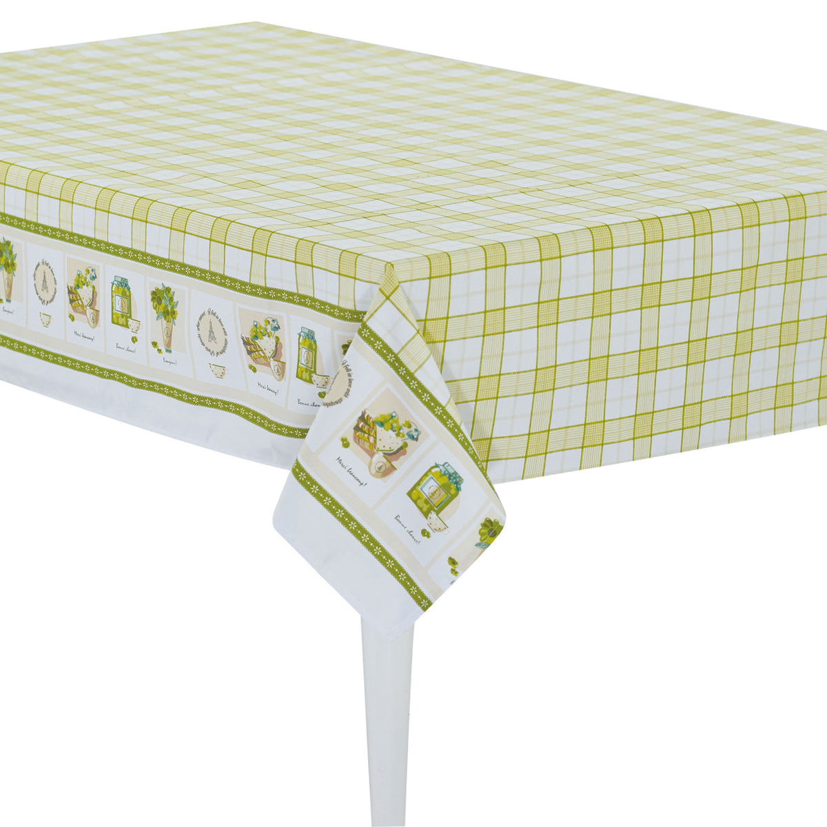 Tovaglia quadri verde acido twill di cotone Sommaruga Siesta B