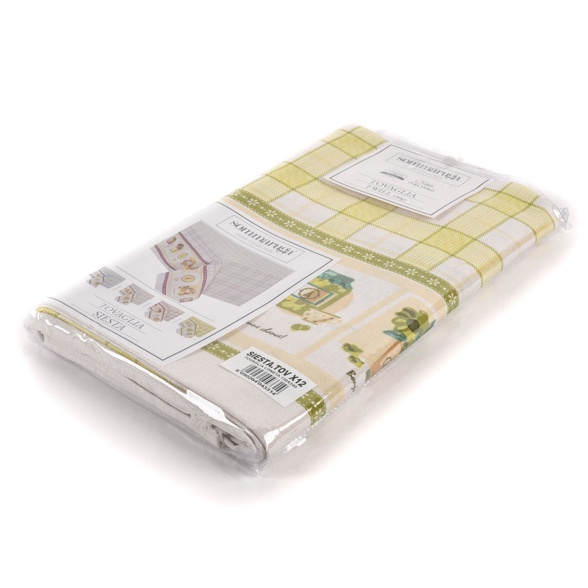 Tovaglia quadri verde acido twill di cotone Sommaruga Siesta B