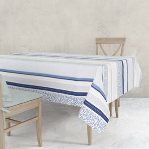 Tovaglia in twill di cotone Sommaruga Siesta fantasia celeste C