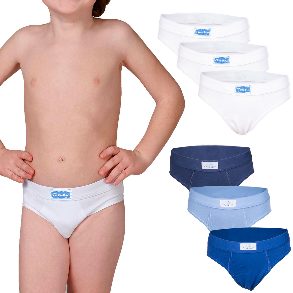 Slip da bambino Gasoline u801 in cotone 3 pezzi