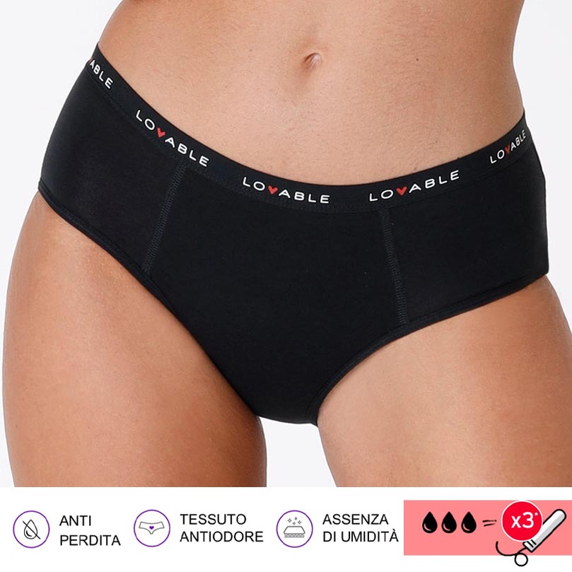 Culotte da ciclo lavabile flusso abbondante cotone Lovable L0AYB