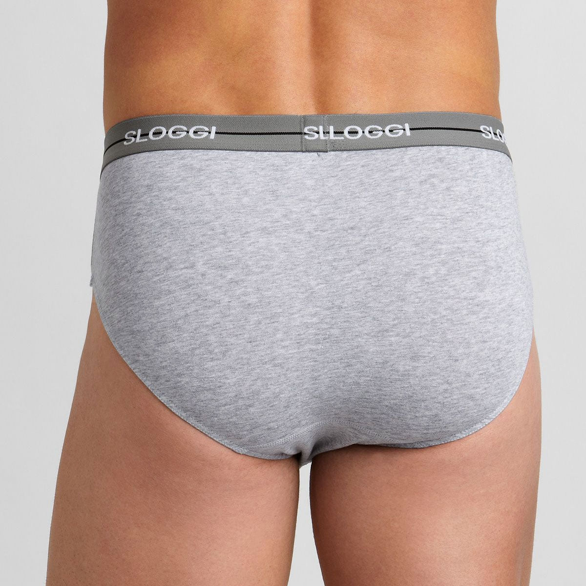 Slip uomo Sloggi midi start bi pack grigio / nero 2 pezzi
