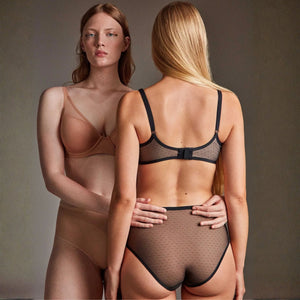 Slip vita alta in tulle a pois Gisela 10046