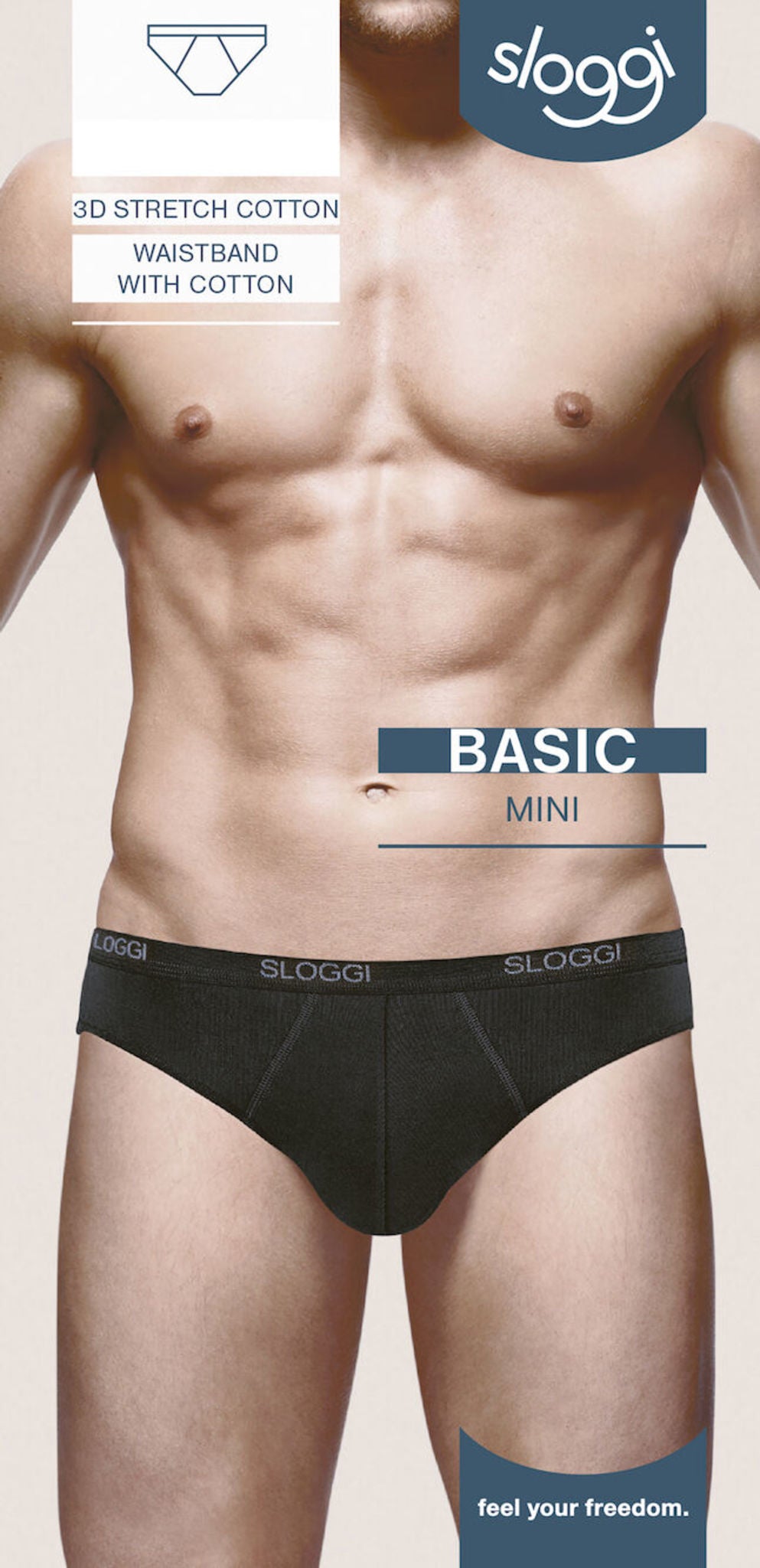 Slip da uomo sloggi mini vita bassa cotone 2 pezzi